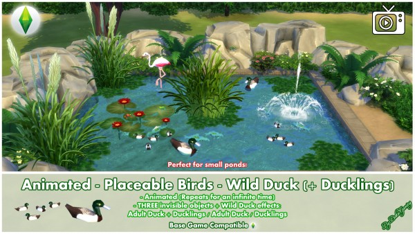  Mod The Sims: Animated   Placeable Birds   Wild Duck by Bakie