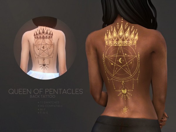  The Sims Resource: Queen of Pentacles tattoo by sugar owl