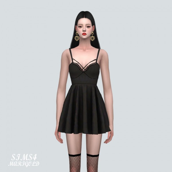  SIMS4 Marigold: XX Bustier Lace Flare Mini Dress