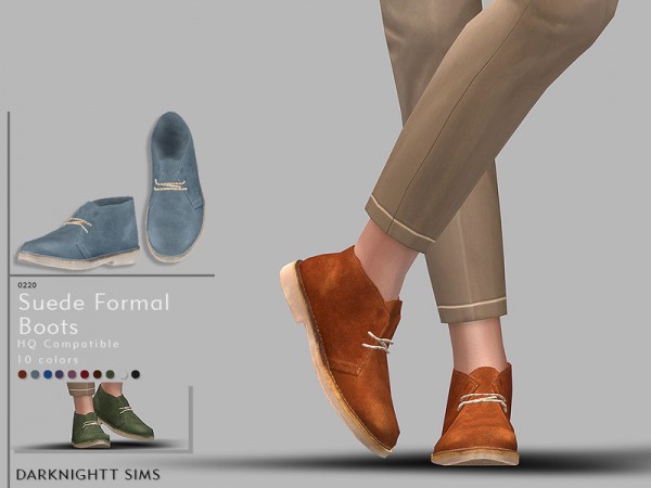  The Sims Resource: Suede Formal Boots by DarkNighTt