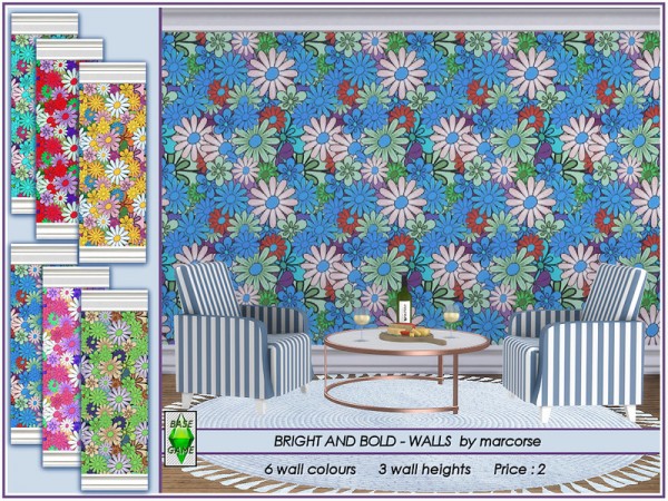  The Sims Resource: Bold and Bright Walls by marcorse