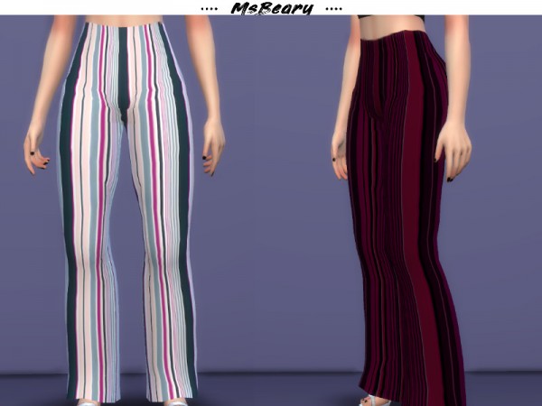  The Sims Resource: Striped Wide Pants by MsBeary