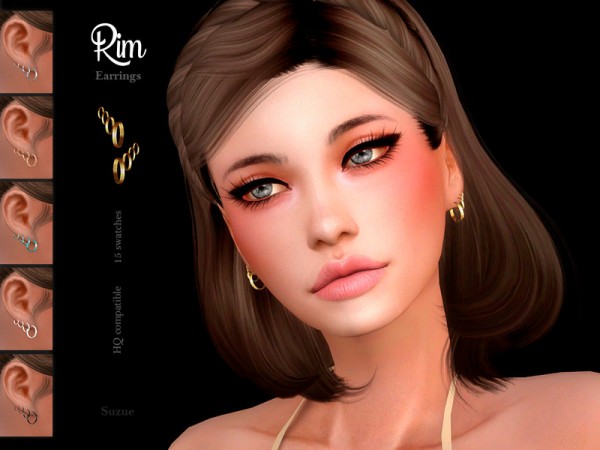  The Sims Resource: Rim Earrings by Suzue