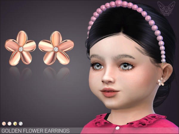  Giulietta Sims: Golden Flower Earrings For Toddlers