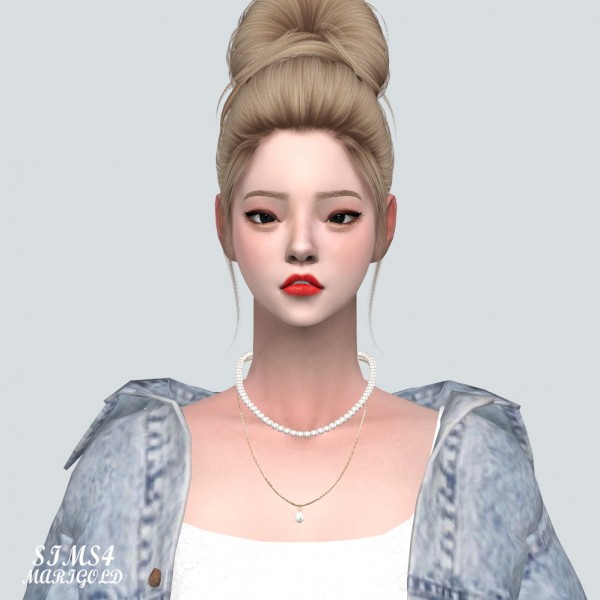  SIMS4 Marigold: 22 Pearl Layered Necklace