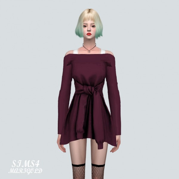 SIMS4 Marigold: TT Off-Shoulder Sporty Mini Dress • Sims 4 Downloads