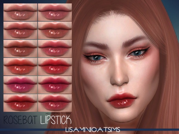  The Sims Resource: Rosebat Lipstick (HQ) by Lisaminicatsims