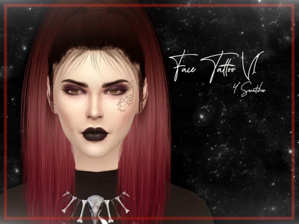 The Sims Resource: Face Tattoo V1 by Reevaly