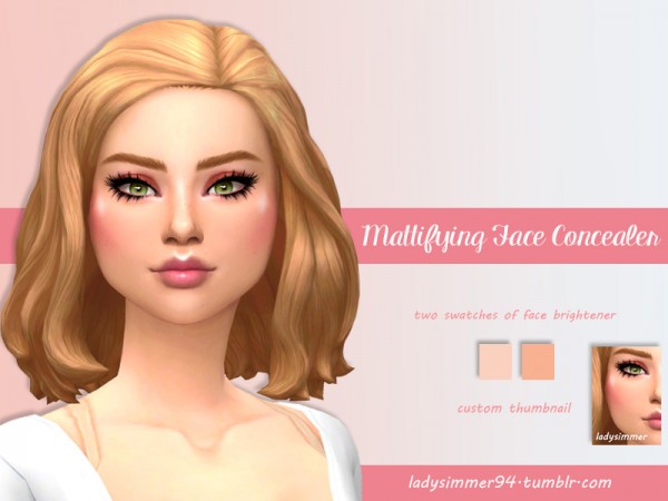  The Sims Resource: Mattifying Face Concealer by LadySimmer94