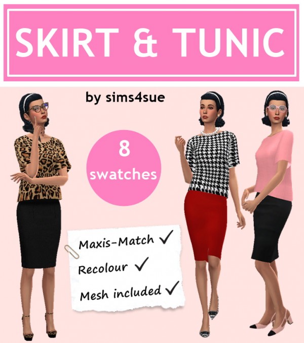  Sims 4 Sue: Skirt and Tunic