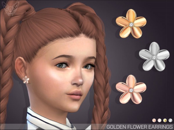  Giulietta Sims: Golden Flower Earrings For Kids
