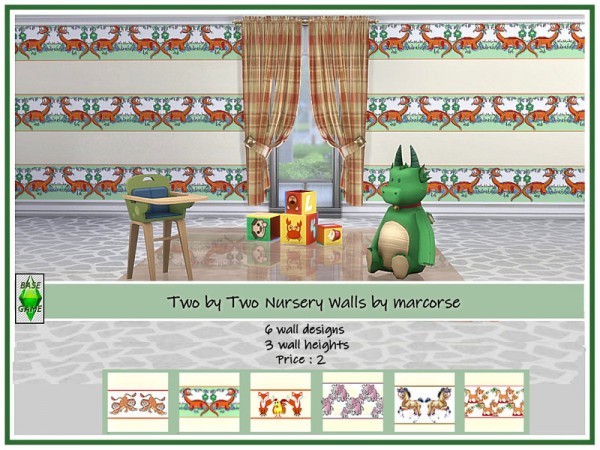  The Sims Resource: Two by Two Nursery Walls by marcorse