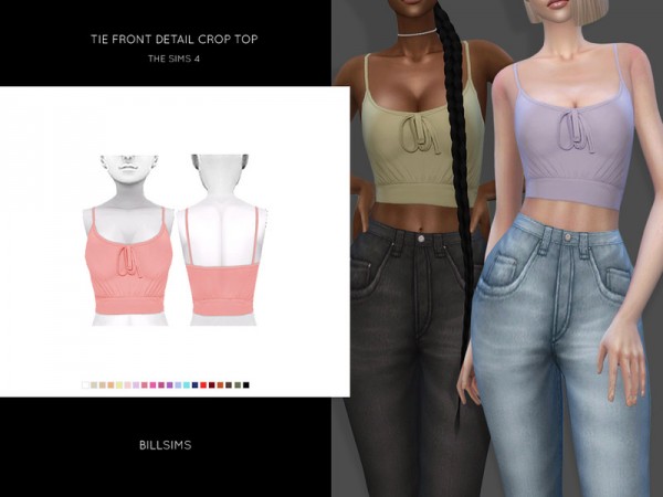  The Sims Resource: Tie Front Detail Crop Top by Bill Sims