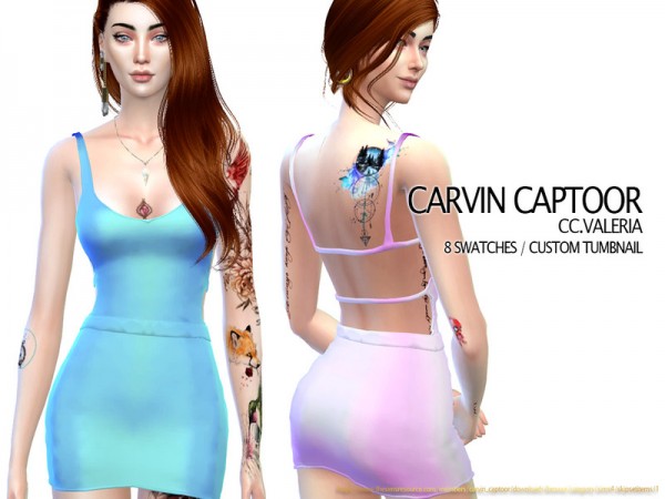  The Sims Resource: Valeria dress by carvin captoor