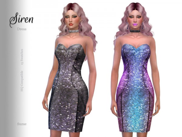  The Sims Resource: Siren Dress by Suzue