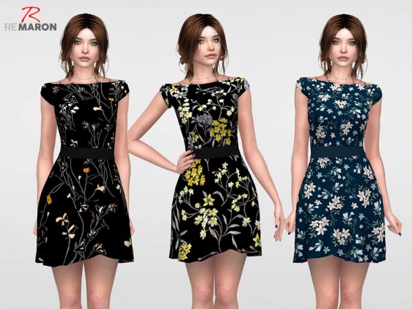  The Sims Resource: Floral Dress for Women 06 by remaron