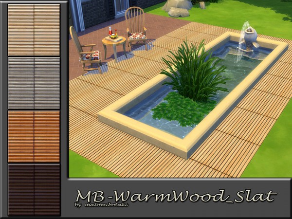  The Sims Resource: Warm Wood Slat Fllors by matomibotaki