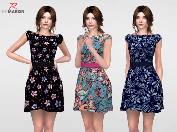  The Sims Resource: Floral Dress for Women 06 by remaron