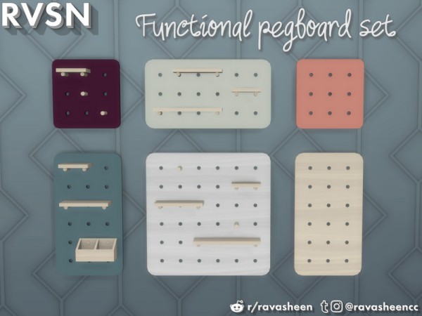  The Sims Resource: Peg To Differ Pegboard Series by RAVASHEEN