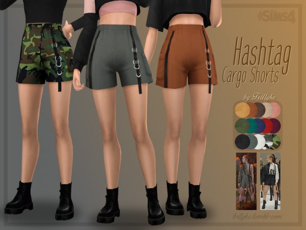  The Sims Resource: Hashtag Cargo Shorts by Trillyke