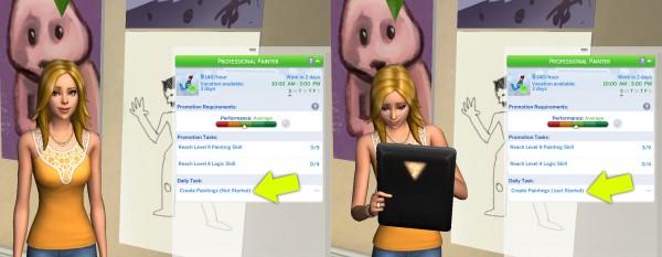  Mod The Sims: Use Sketchpad for Painter Daily Task Fix by FerrisWheelable