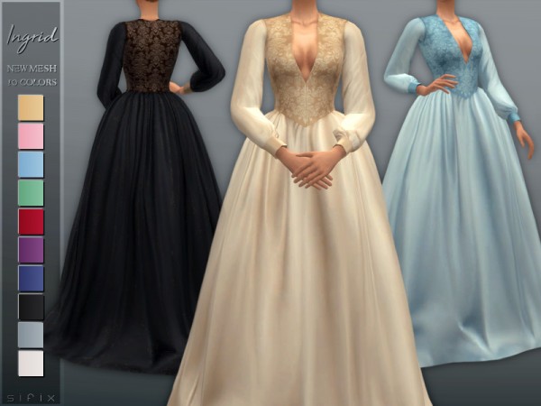  The Sims Resource: Ingrid Dress by Sifix