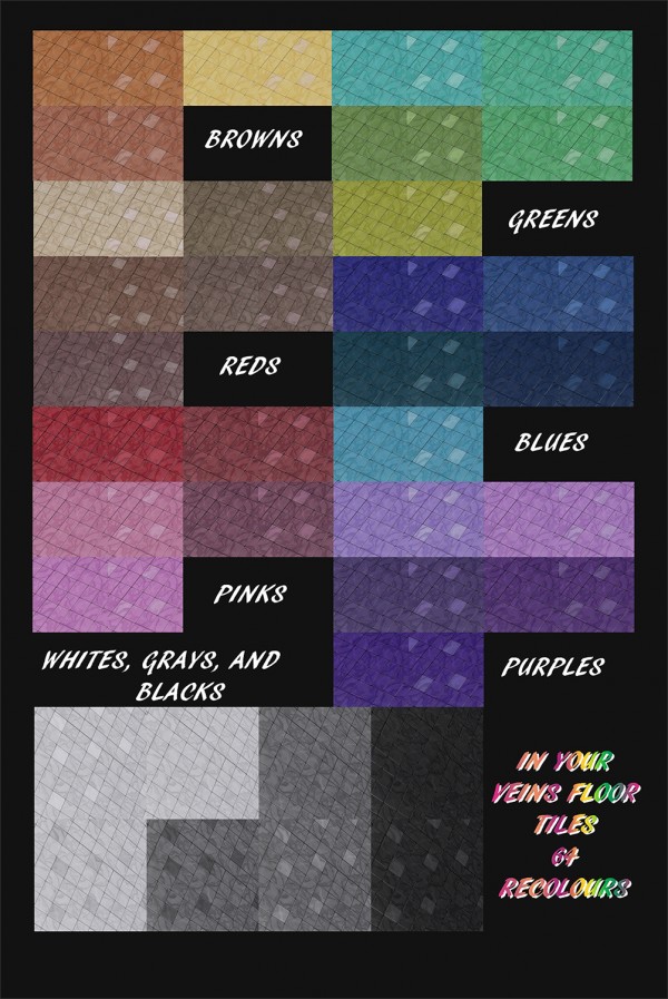  Mod The Sims: In Your Veins Marble Tile Recolours by Simmiller