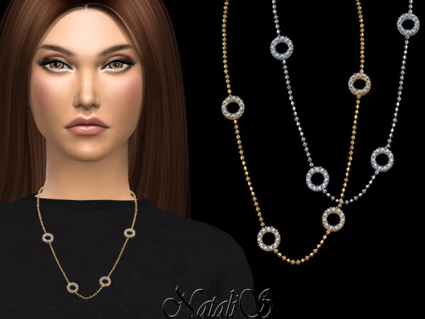  The Sims Resource: Open round halo necklace by NataliS