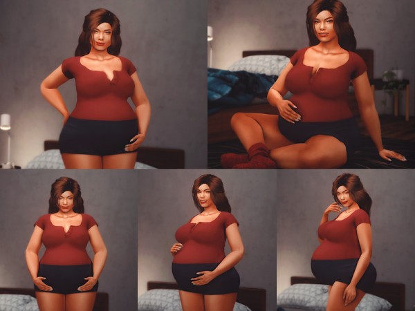  The Sims Resource: Plus size Pregnancy Poses by KatVerseCC