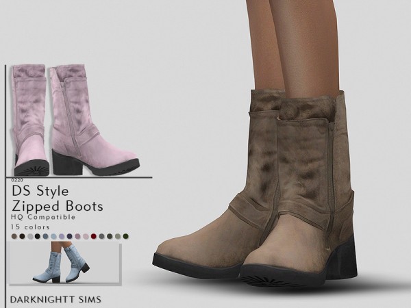  The Sims Resource: Style Zipped Boots by DarkNighTt