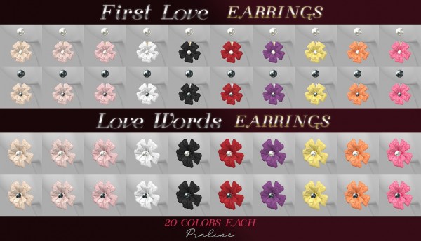  Praline Sims: Love Words earrings