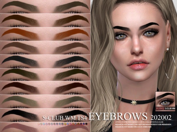  The Sims Resource: Eyebrows 202002 by S Club