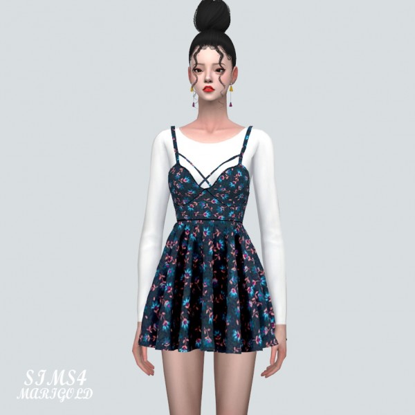  SIMS4 Marigold: XX Bustier Flare Mini Dress Pattern