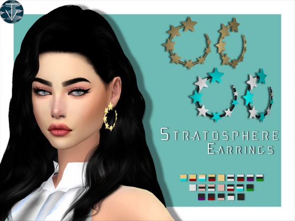  The Sims Resource: Stratosphere Earrings by Tiffany.Vegas