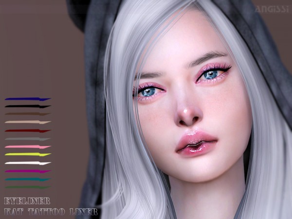  The Sims Resource: Eyeliner Kat Tattoo Liner by ANGISSI