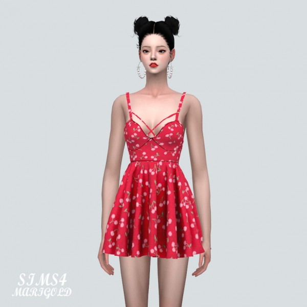 SIMS4 Marigold: XX Bustier Flare Mini Dress Pattern