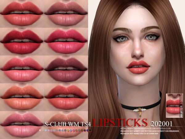  The Sims Resource: WM Lipstick 202001 by S Club
