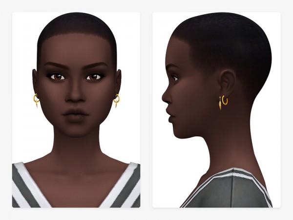  The Sims Resource: Hoops and Leaves Earrings V3 by Nords