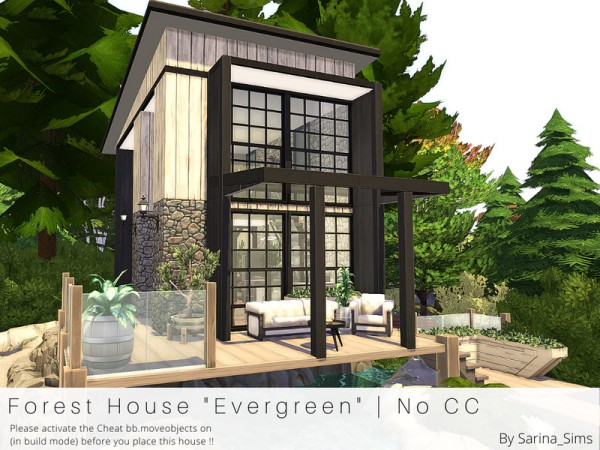  The Sims Resource: Forest House Evergreen   No CC by Sarina Sims