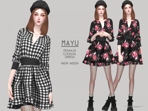  The Sims Resource: MAYU   Casual Dress by Helsoseira