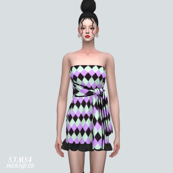  SIMS4 Marigold: Tied Sporty Tube Top Mini Dress