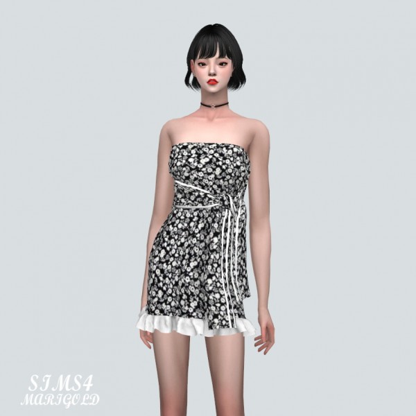  SIMS4 Marigold: Tied Sporty Tube Top Mini Dress