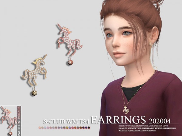  The Sims Resource: EARRINGS 202004 by S Club
