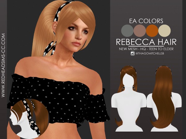  Red Head Sims: Rebecca Hairstyle