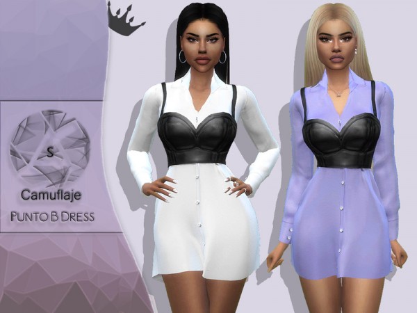  The Sims Resource: Punto B Dress by Camuflaje