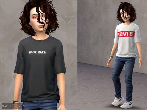  The Sims Resource: Loose Fit T Shirt for kids by Darte77
