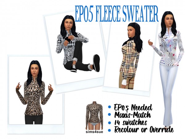  Sims 4 Sue: Fleece Sweater