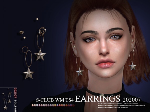  The Sims Resource: Earrings 202007 by S Club