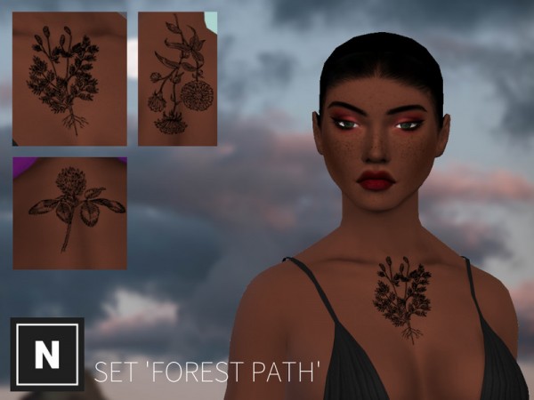  The Sims Resource: Forest path   tattoo set by networksims