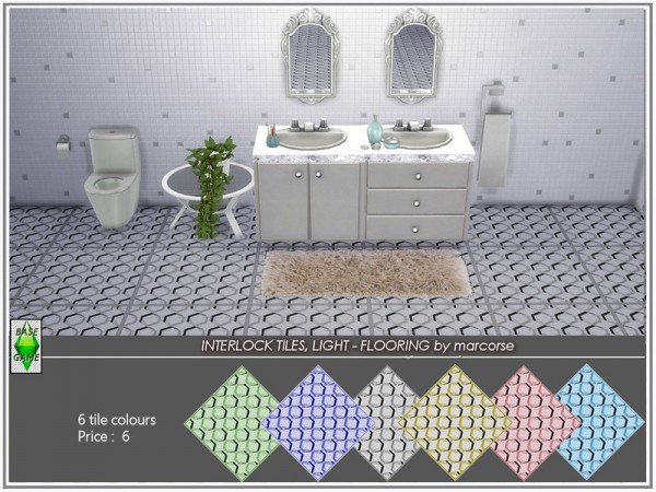  The Sims Resource: Interlock Tiles  Light   Flooring by marcorse